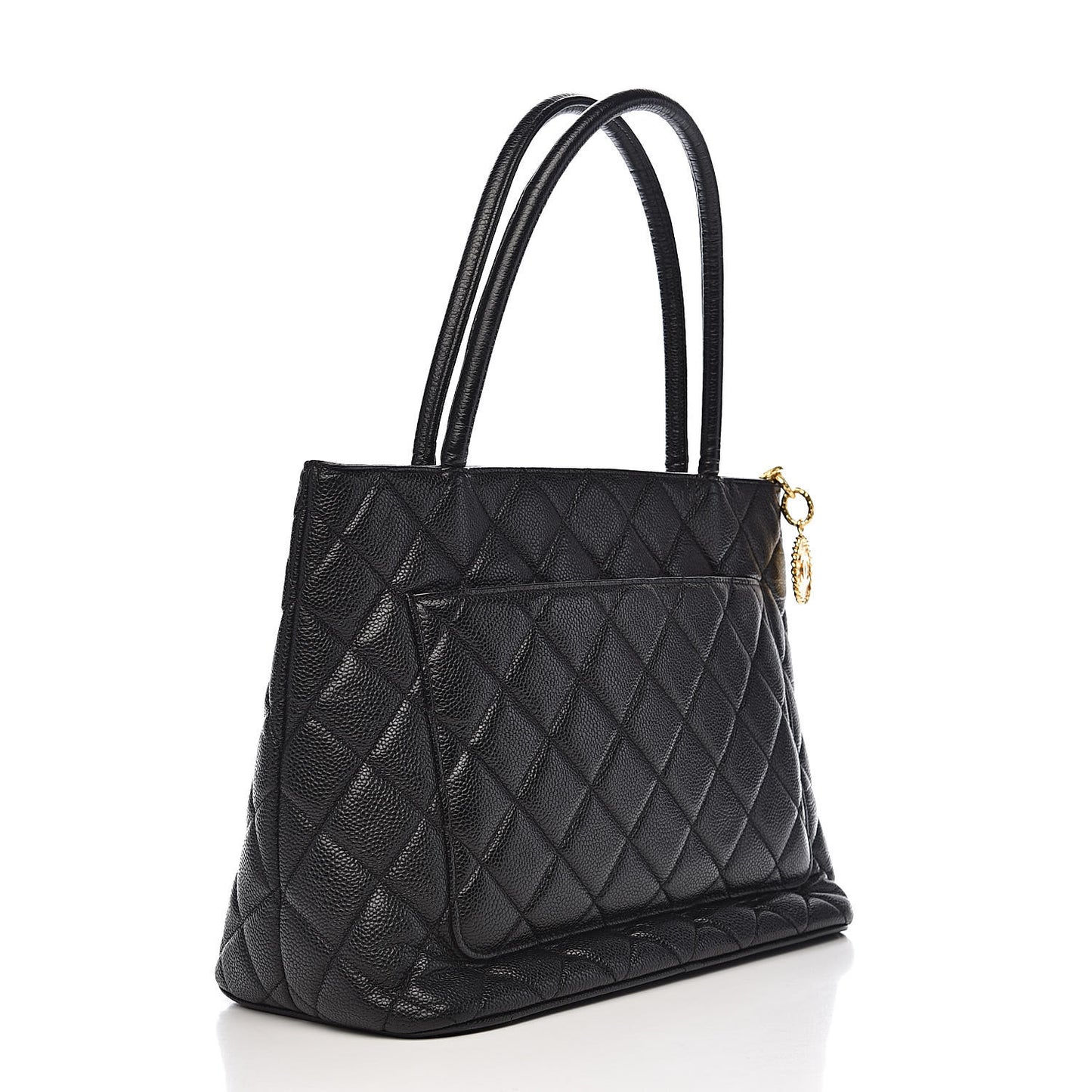 Caviar Quilted Medallion Tote Black