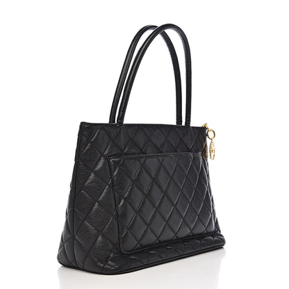 Chanel Caviar Quilted Medallion Tote Black 3 of 12