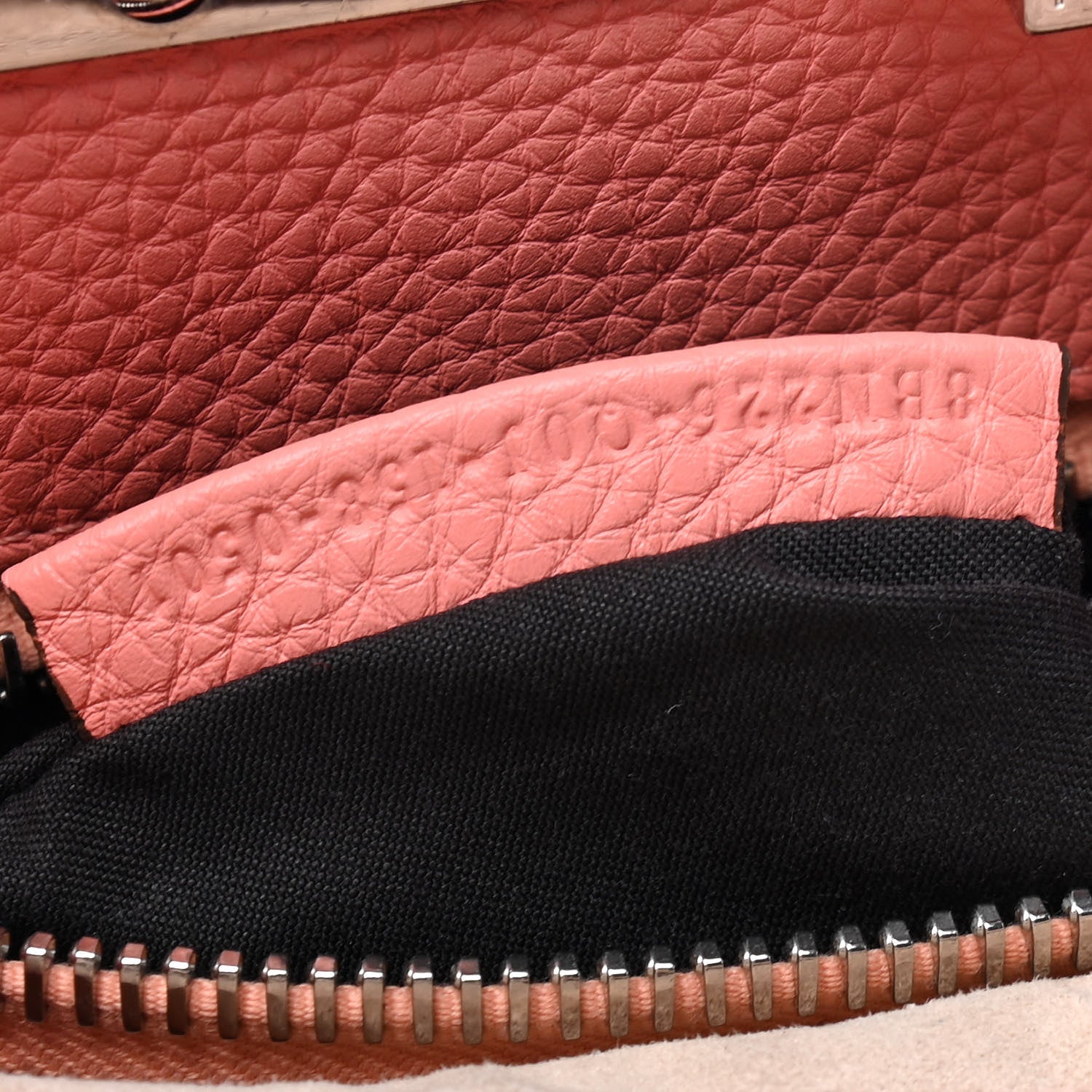 Fendi Cuoio Romano Selleria Bi-Color Medium Peekaboo Iconic Satchel Rosa Plaster Pesca 7 of 9
