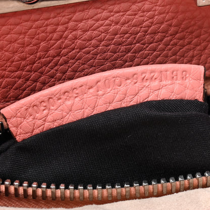 Fendi Cuoio Romano Selleria Bi-Color Medium Peekaboo Iconic Satchel Rosa Plaster Pesca 7 of 9