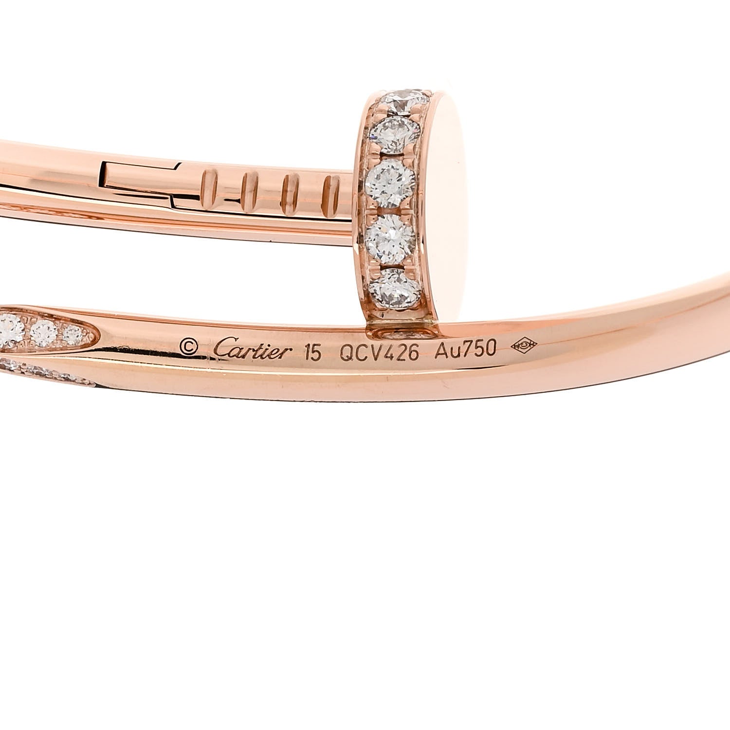 Cartier 18K Pink Gold Diamond Juste Un Clou Bracelet 15 4 of 4