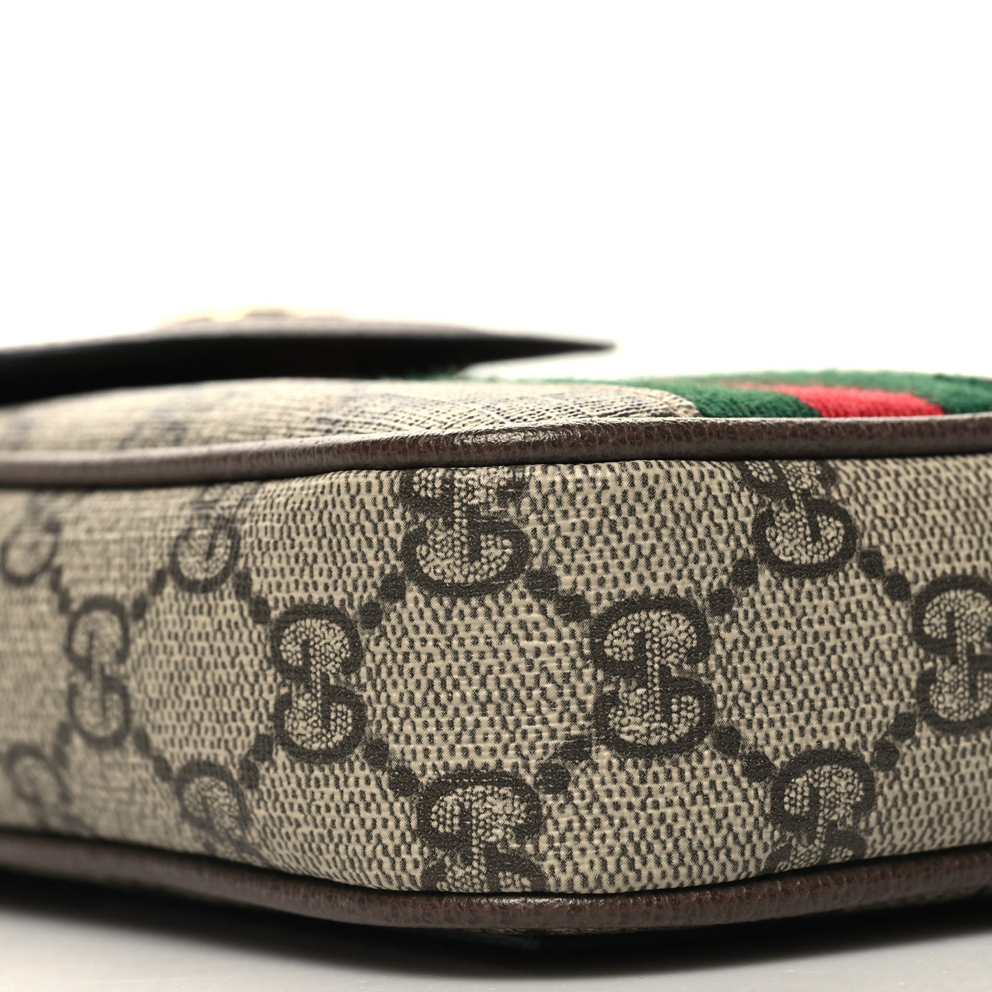 GG Supreme Monogram Web Ophidia Phone Crossbody Bag Beige New Acero