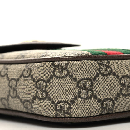 Gucci GG Supreme Monogram Web Ophidia Phone Crossbody Bag Beige New Acero 9 of 11