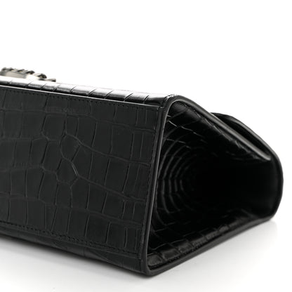 Marc Jacobs Calfskin Crocodile Embossed The St Marc Large Top Handle Bag Black 10 of 10