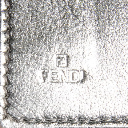 Fendi Metallic Calfskin Wallet On Chain Silver 6 of 8