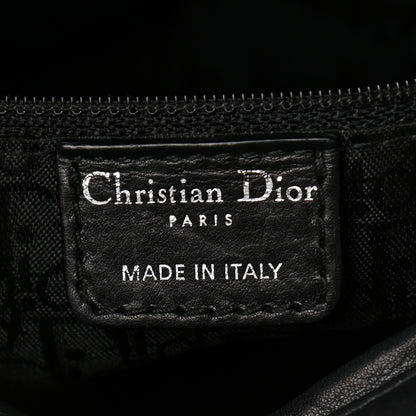 Christian Dior Lambskin Embossed Cannage Large Lady Dior Black 6 of 11