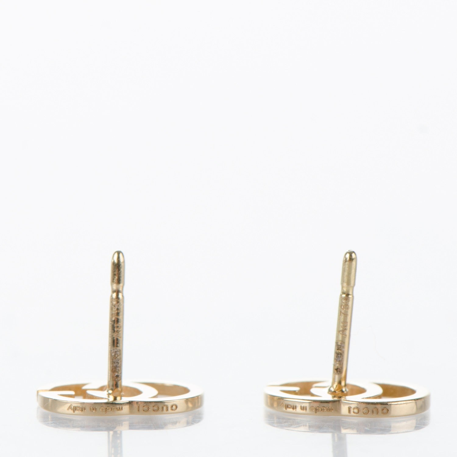Gucci 18K Yellow Gold GG Tissue Stud Earrings 3 of 4