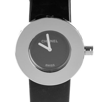 Chanel Stainless Steel Patent 29mm La Ronde Quartz Watch Black 1 of 9