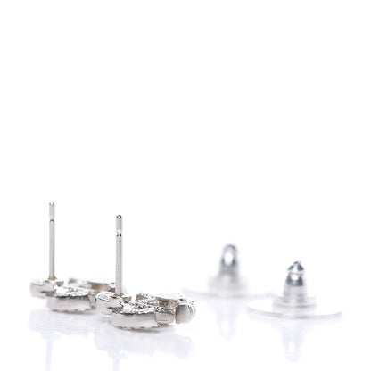 Chanel Crystal Mini Timeless CC Earrings Silver 4 of 5