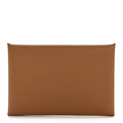 Hermes Epsom Calvi Card Case Gold 1 of 8