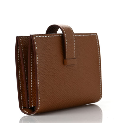 Hermes Epsom Bearn Card Holder Wallet Gold 3 of 7