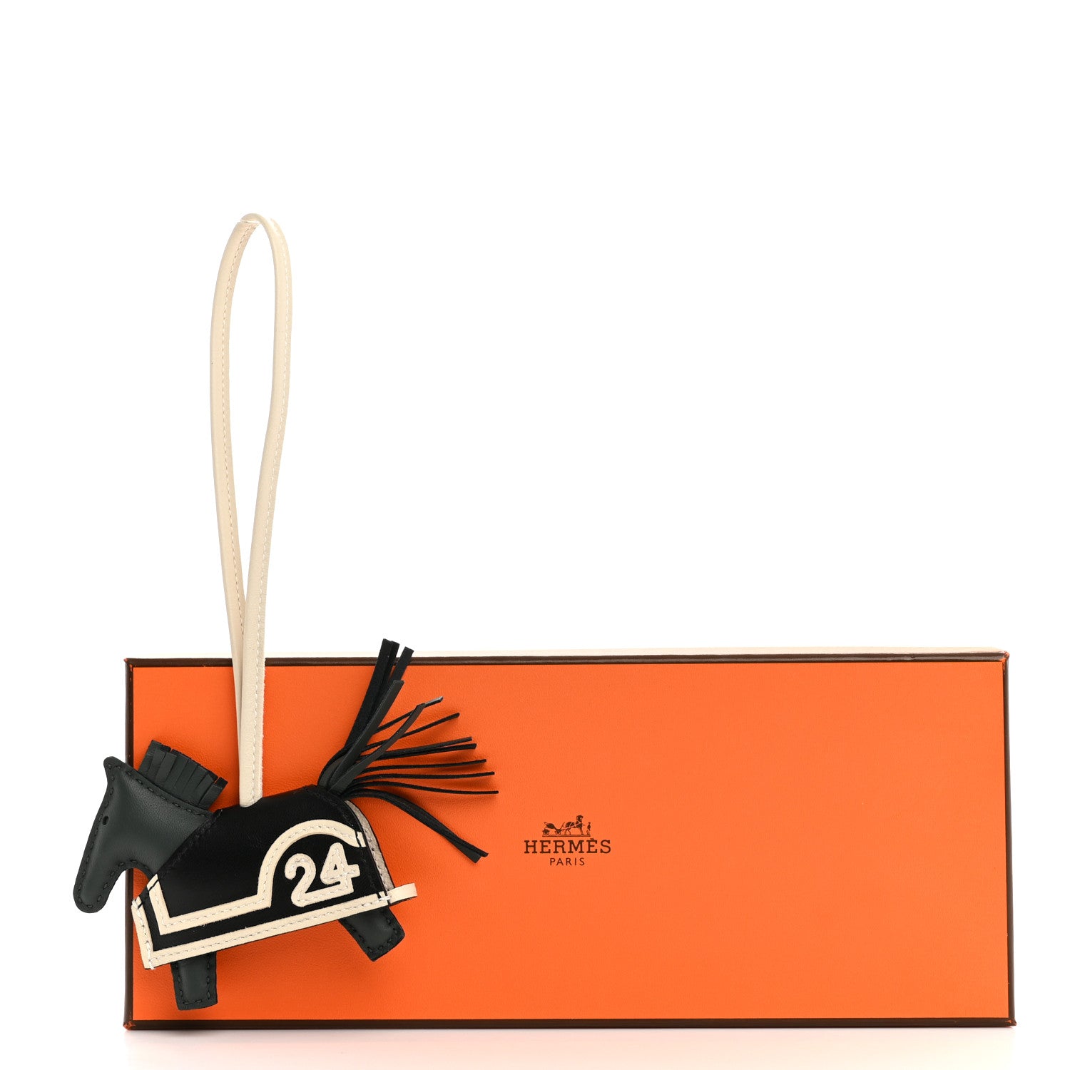 Hermes Milo Lambskin Grigri Rodeo 24 Bag Charm PM Vert Mangrove