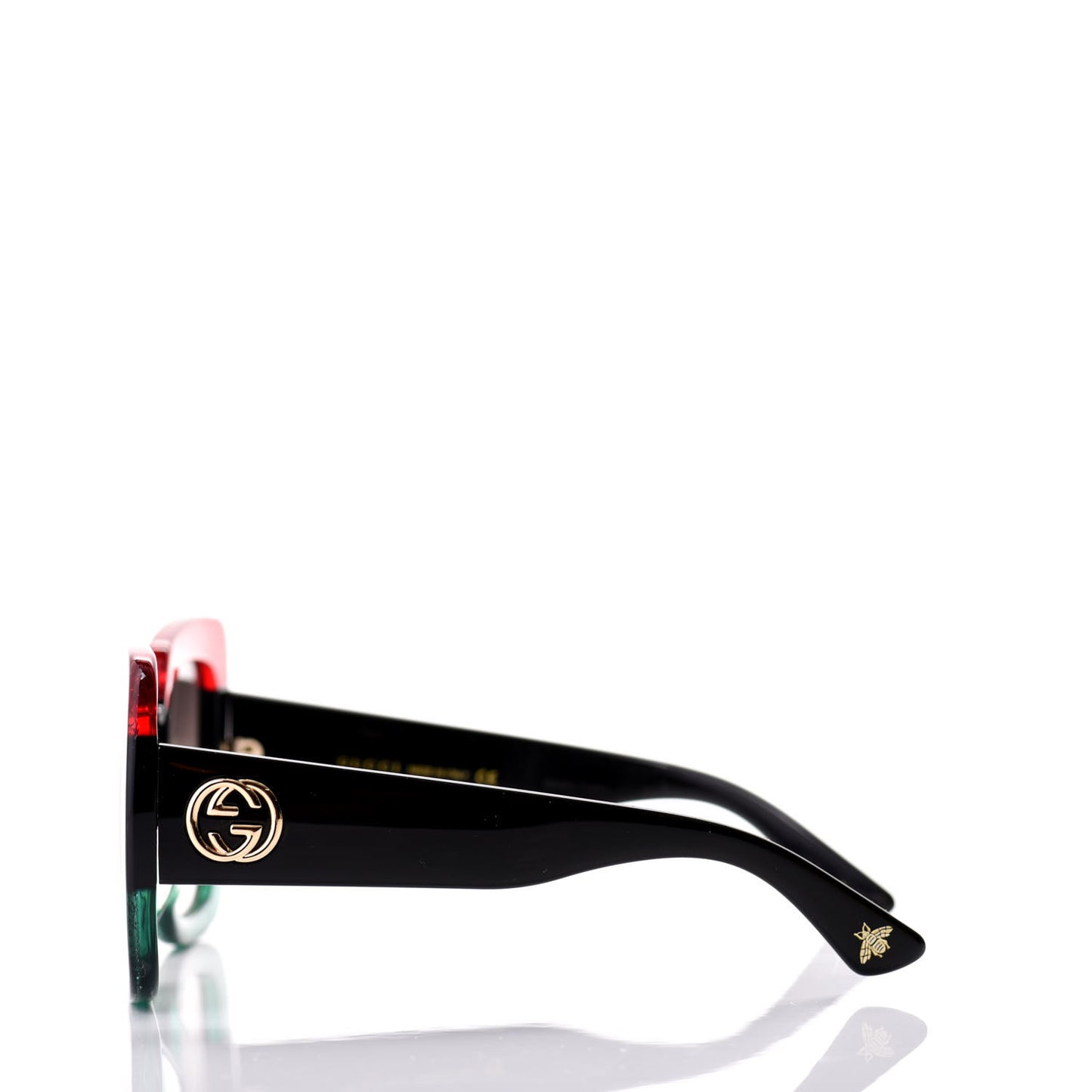 Acetate Square Frame Sunglasses GG0083S Glitter Red Black Green
