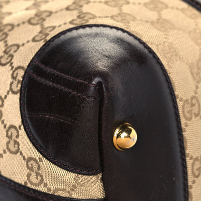 Gucci Monogram Crocodile Web Medium Secret Hobo Dark Brown 12 of 17