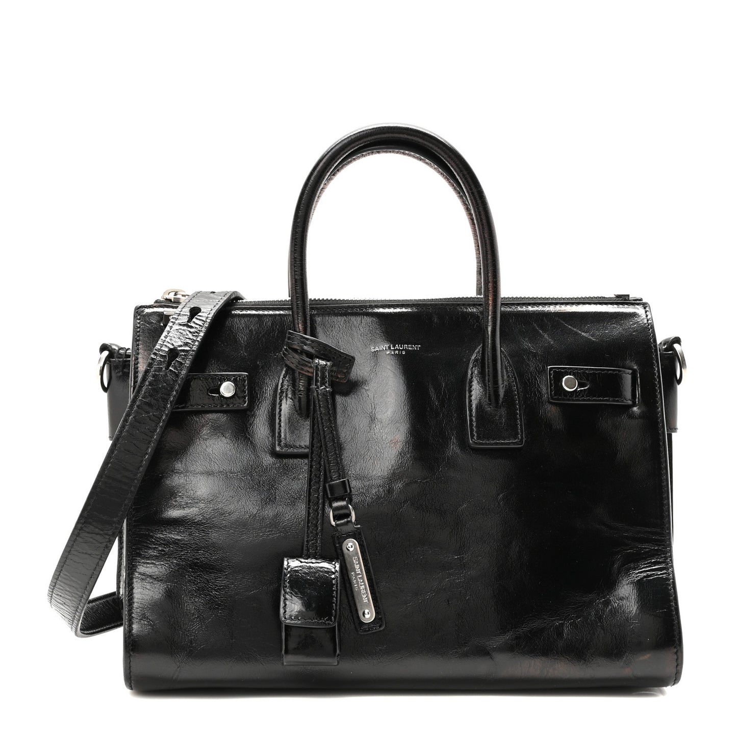 Glace Calfskin Baby Souple Sac De Jour Black