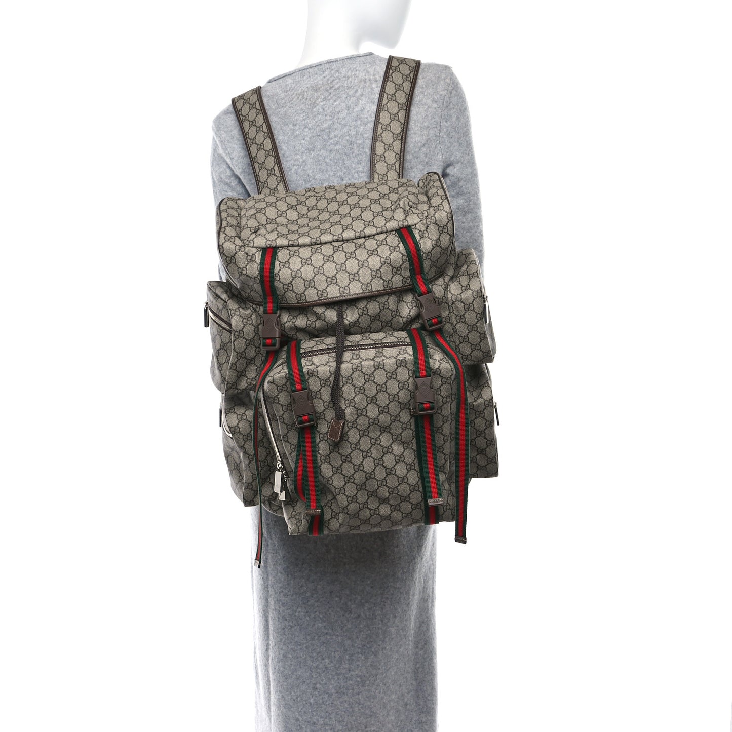 GG Supreme Web Large Backpack Beige New Acero