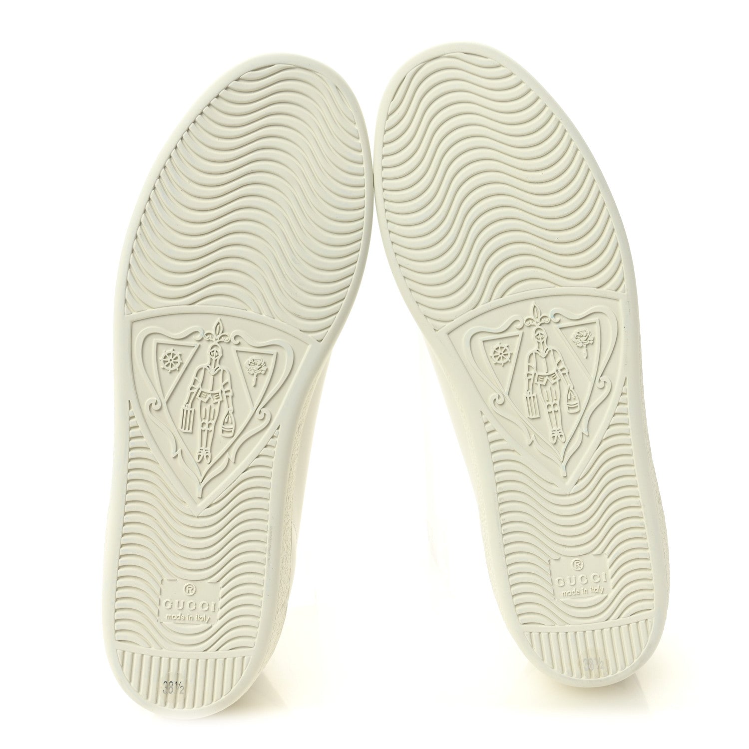 Gucci Calfskin Interlocking G Perforated Womens Ace Sneakers 38.5 White Grey Sky 8 of 10
