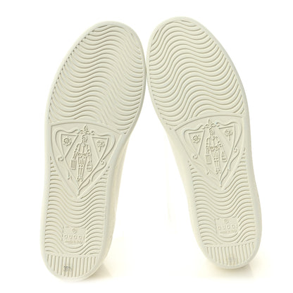 Gucci Calfskin Interlocking G Perforated Womens Ace Sneakers 38.5 White Grey Sky 8 of 10