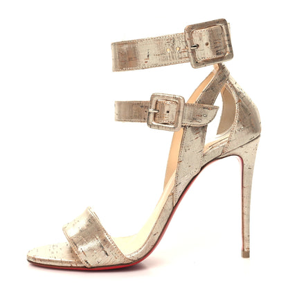 Christian Louboutin Liege Pepite Multipot 100 Sandals 36.5 Silver 1 of 8