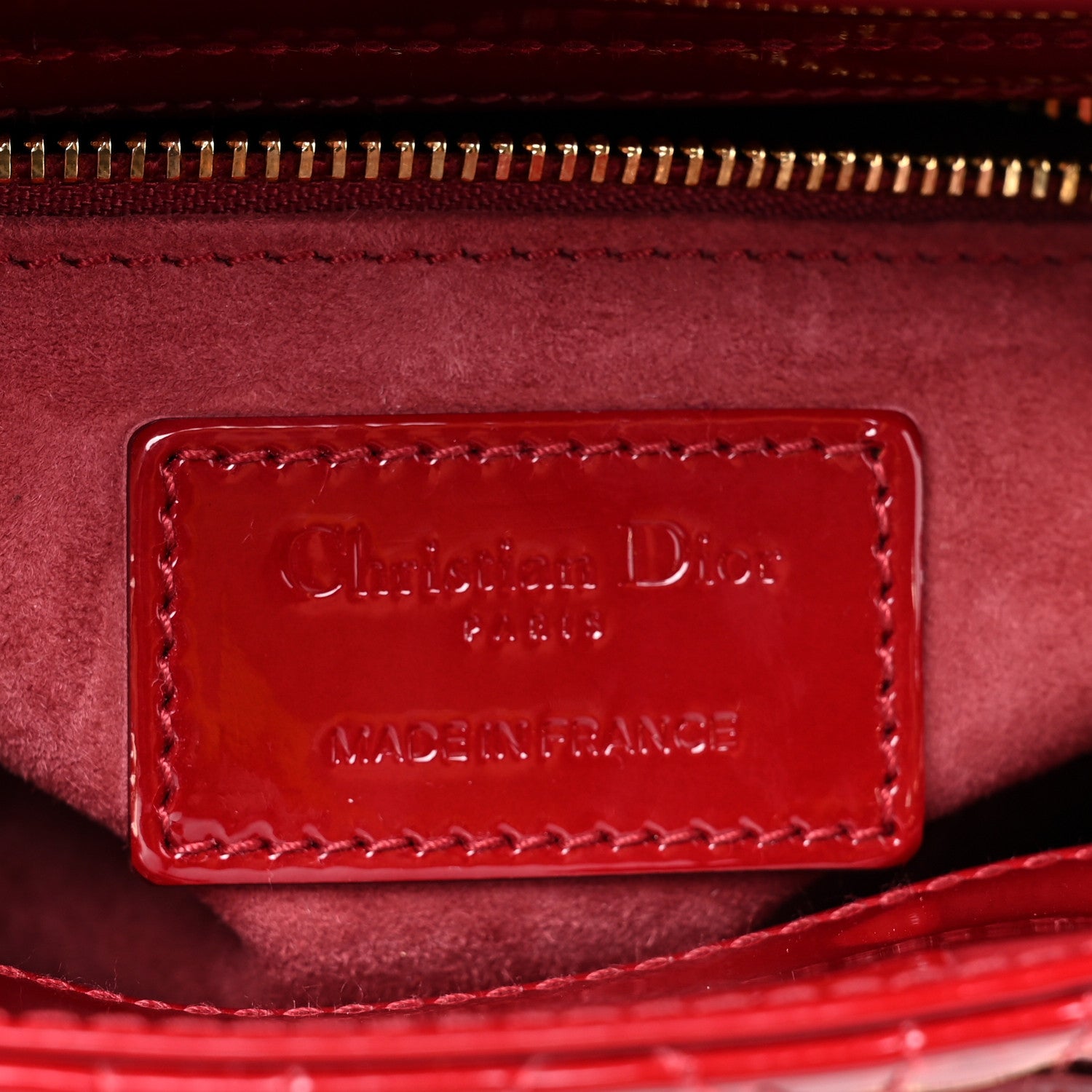 Christian Dior Patent Cannage Mini Lady Dior Red 6 of 9
