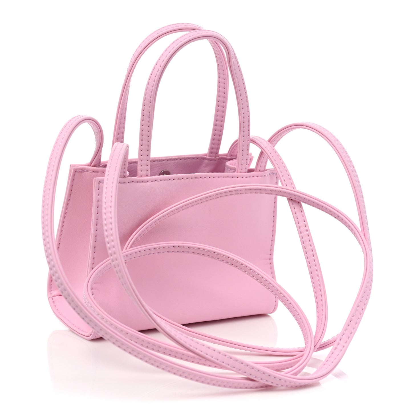 Vegan Leather Small Shopping Bag Bubblegum