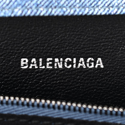 Balenciaga Nappa Denim Printed Hourglass Chain Bag Denim Blue 6 of 9