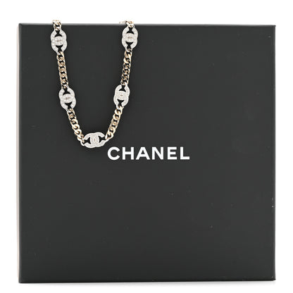 Chanel Crystal Chain CC Necklace Gold Silver 6 of 6