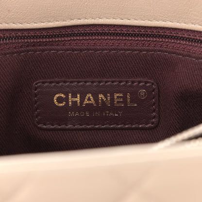 Chanel Shiny Sheepskin Quilted Small Trapezio Flap Beige 5 of 20
