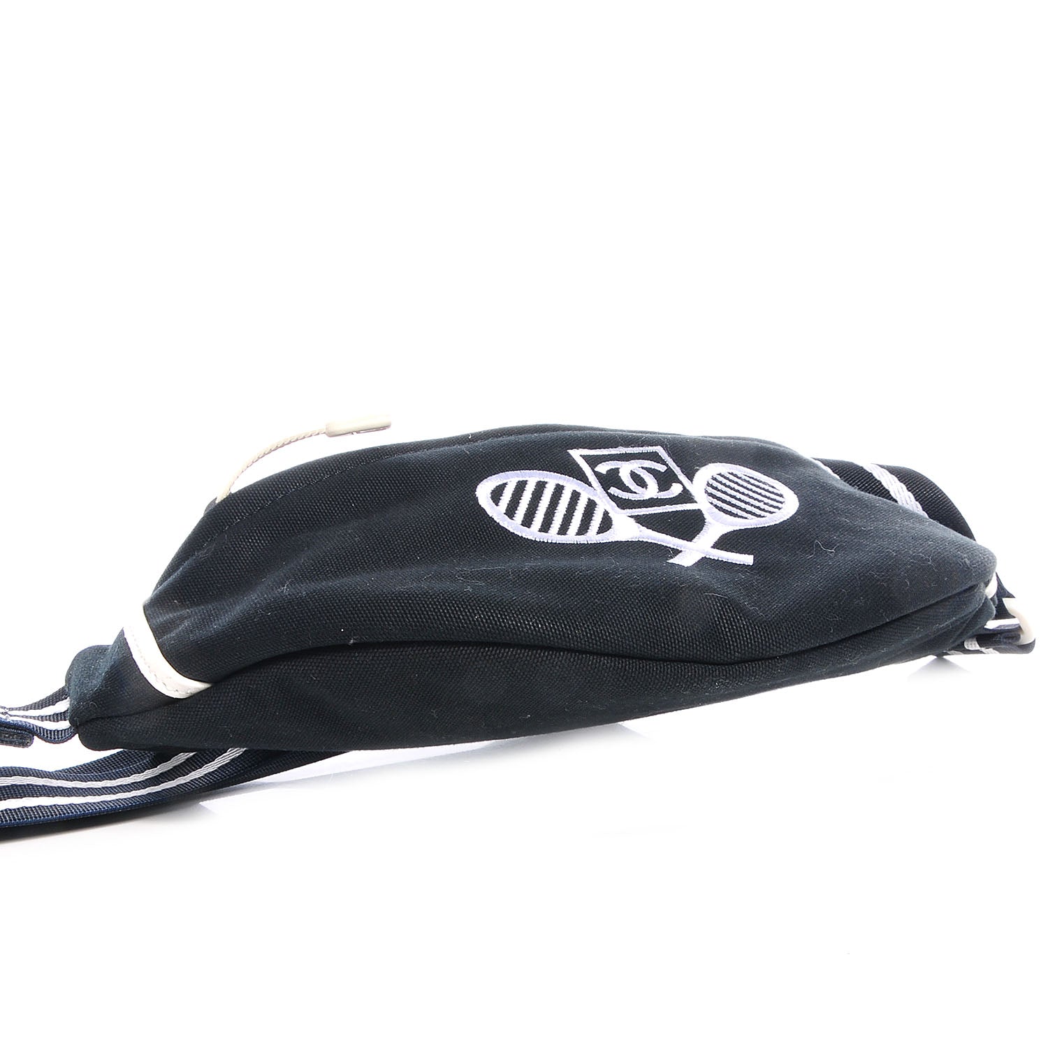 Chanel Nylon Sport Waist Bag Black White 4 of 7