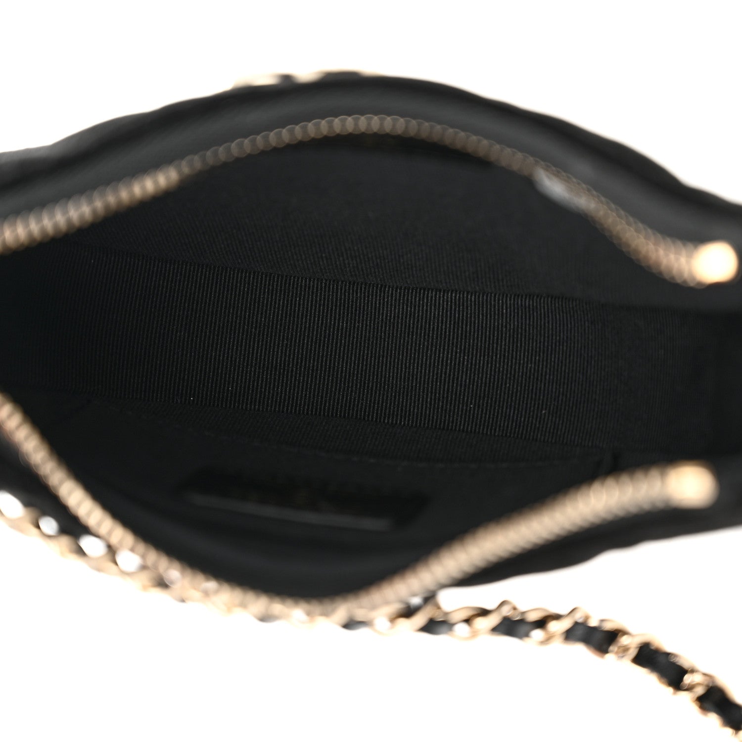 Chanel Velvet Crystal Quilted Chain Hobo Black 5 of 11