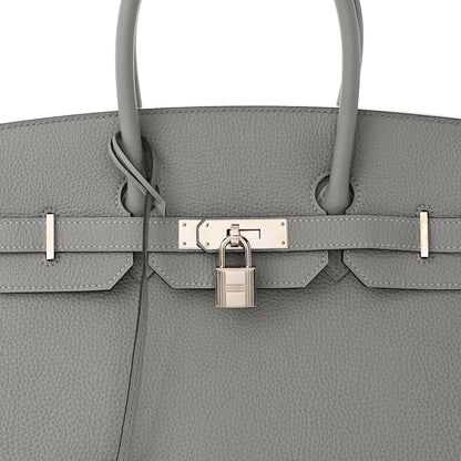 Hermes Togo Verso Birkin 35 Gris Mouette Bleu Agate 8 of 12