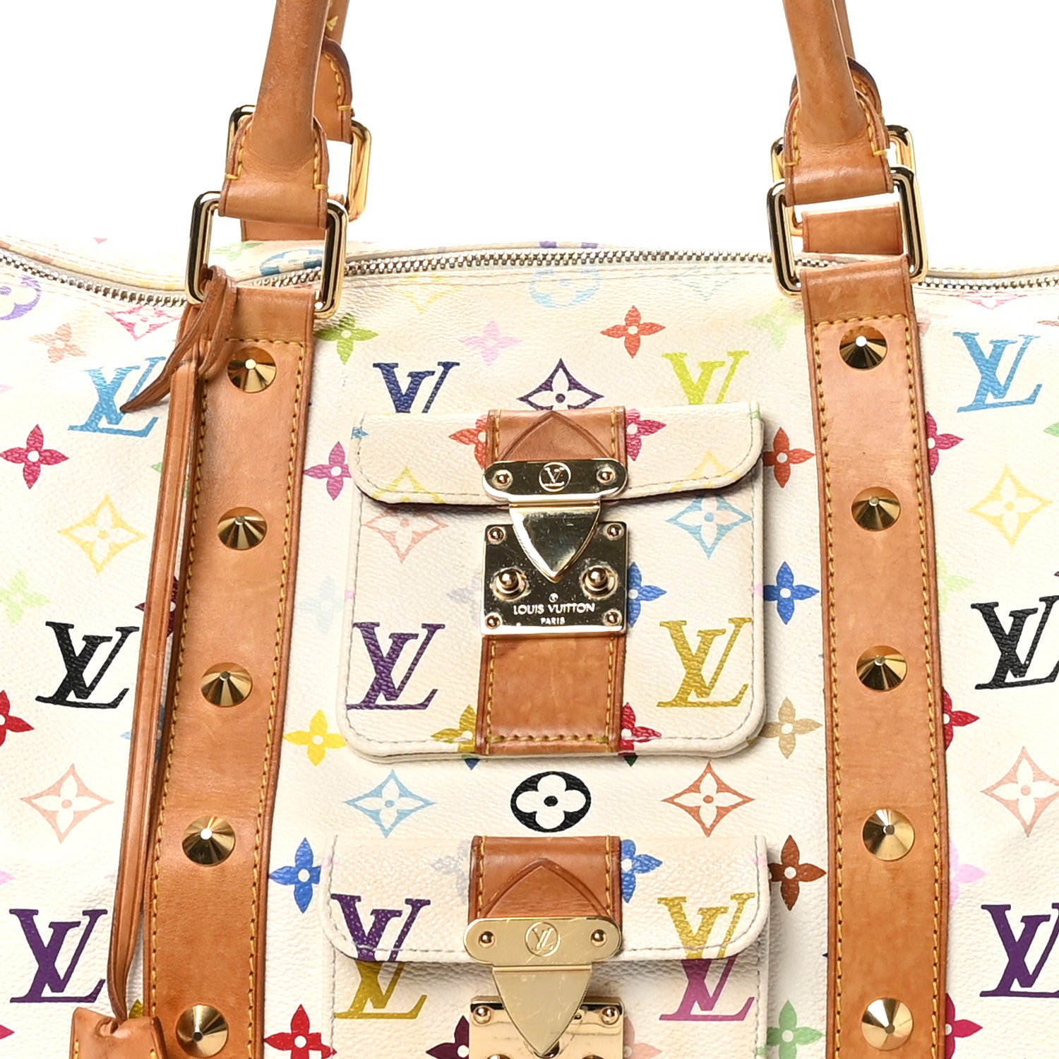 Louis Vuitton Monogram Multicolor Keepall 45 White 6 of 10