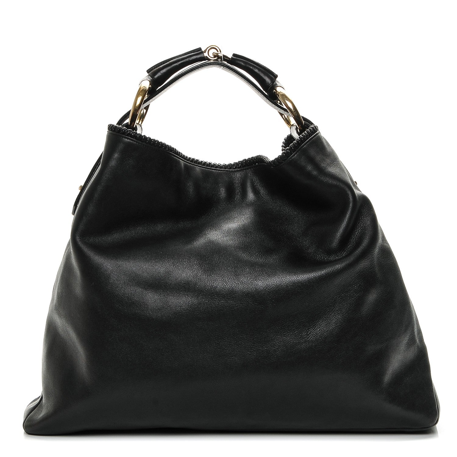 Gucci Calfskin Large Horsebit Chain Hobo Black 1 of 7