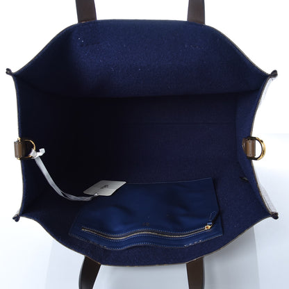 Fendi X FILA Glazed Fabric FF 1974 Mania Shopping Tote Bag Mogano Panna Blueberry 5 of 7