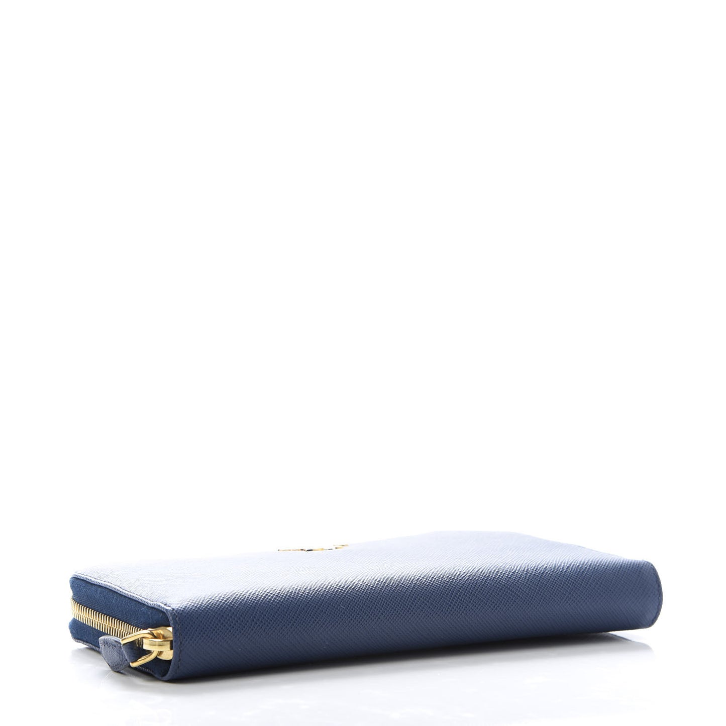 Saffiano Metal Zip Around Wallet Cobalto