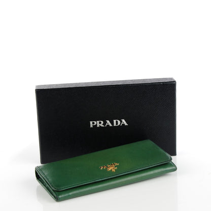 Prada Saffiano Metal Continental Flap Wallet Biliardo 4 of 7