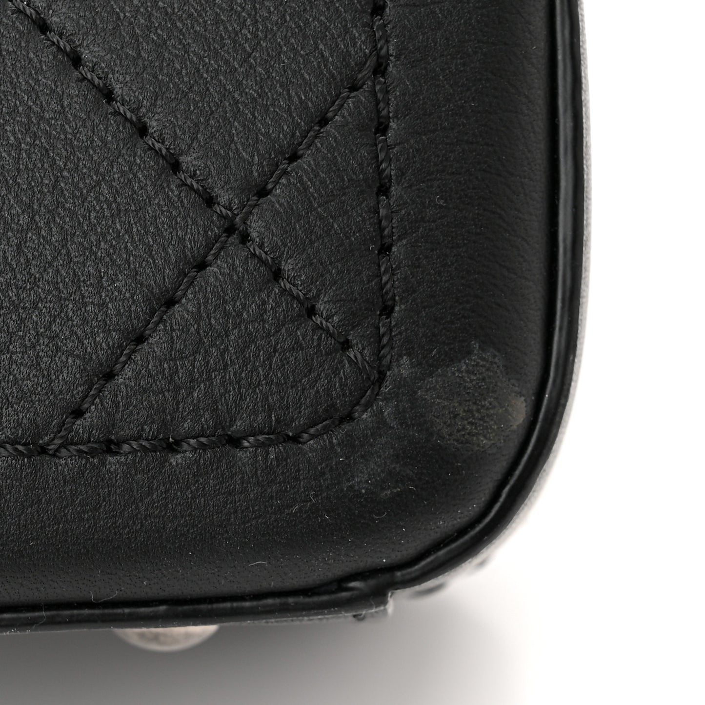 Bullskin Stitched Bi-Color Medium Shopping Tote Black