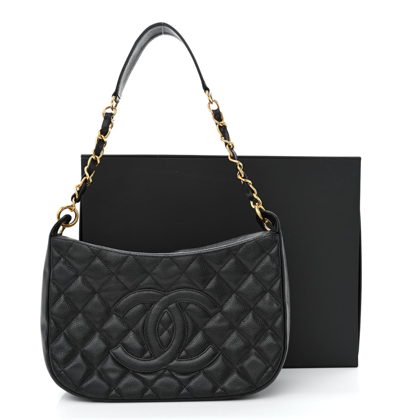Caviar Quilted Timeless CC Shoulder Bag Black