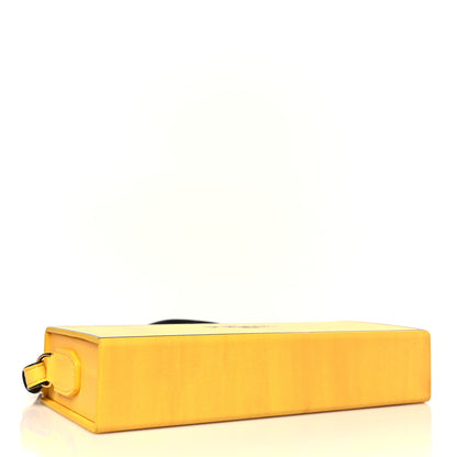 Fendi Vitello Fluffy Logo Horizontal Box Crossbody Bag Yellow Box Black 7 of 35
