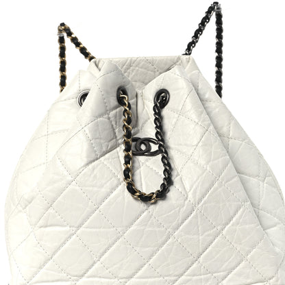 Chanel Aged Calfskin Quilted Gabrielle Backpack Black White 8 of 11