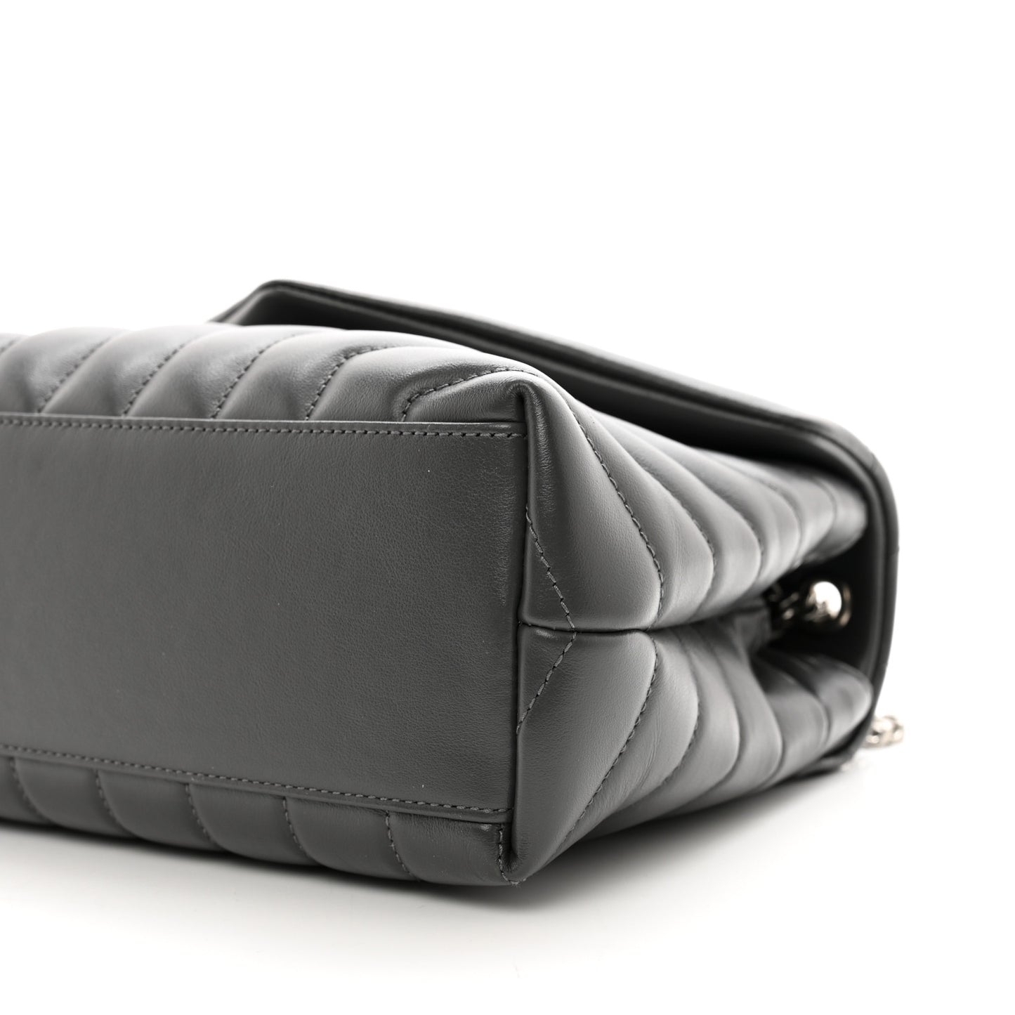 Calfskin Y Quilted Monogram Small Loulou Chain Satchel Storm
