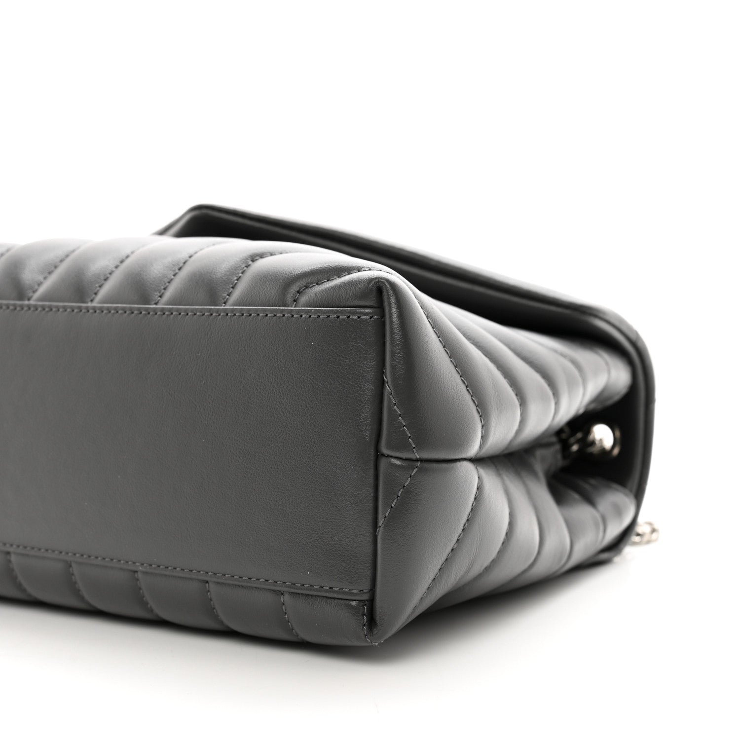 Saint Laurent Calfskin Y Quilted Monogram Small Loulou Chain Satchel Storm 10 of 10