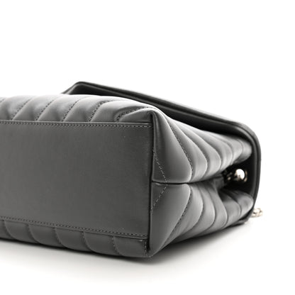 Saint Laurent Calfskin Y Quilted Monogram Small Loulou Chain Satchel Storm 10 of 10