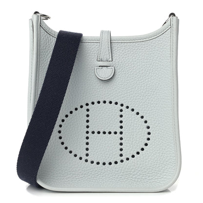 Hermes Taurillon Clemence Amazone Evelyne TPM Bleu Pale Indigo 1 of 9