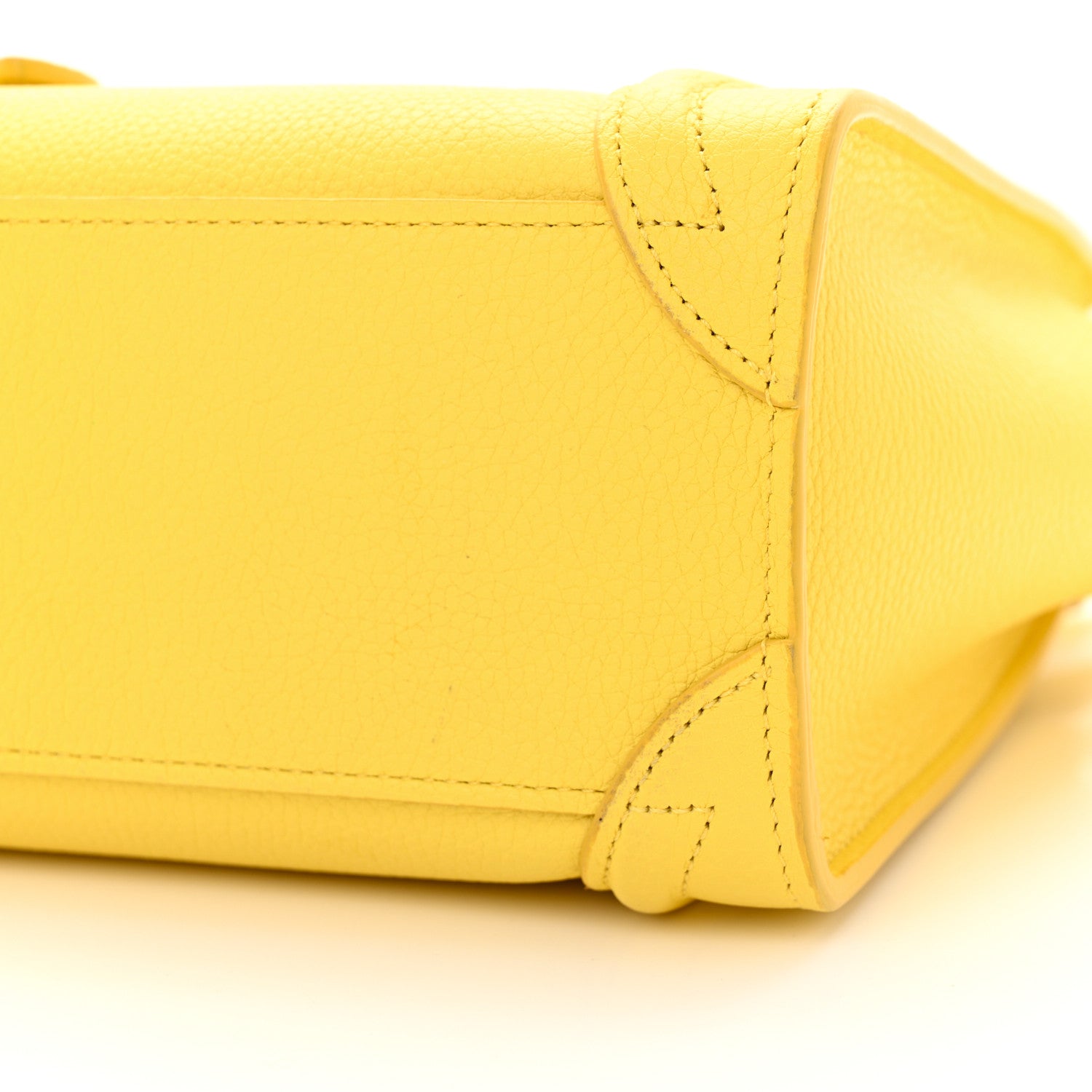 Celine Drummed Calfskin Nano Luggage Citron 11 of 11