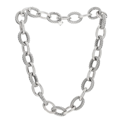 David Yurman Sterling Silver 16mm Large Oval Link Necklace 2 of 3