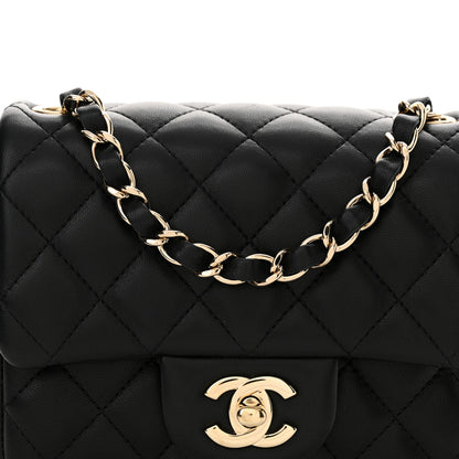 Chanel Lambskin Quilted Mini Square Flap Black 8 of 11