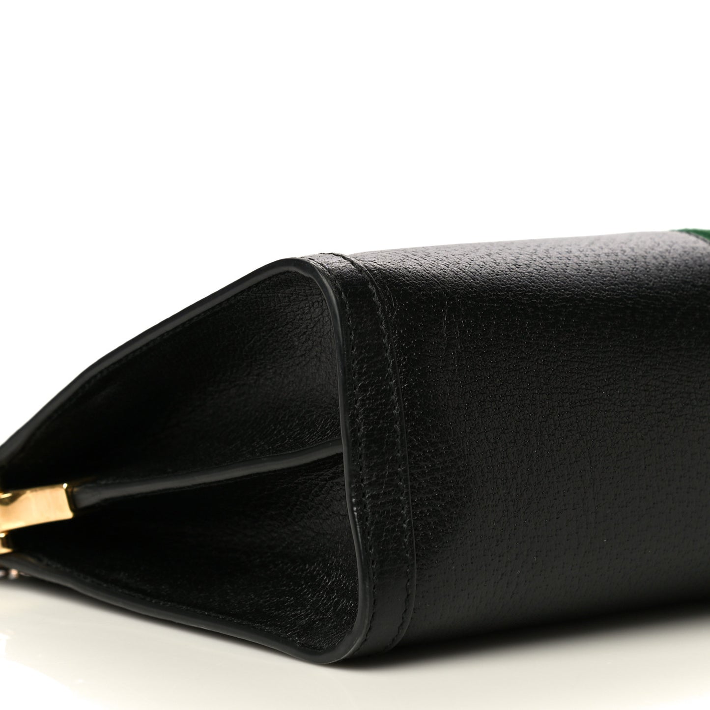 Textured Calfskin Web Medium Ophidia Chain Shoulder Bag Black