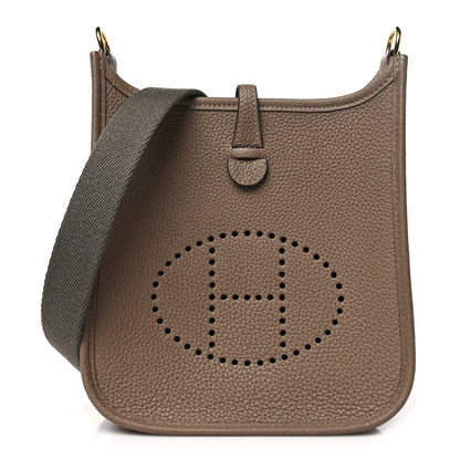 Hermes Taurillon Clemence Amazone Evelyne TPM Beige De Weimar Gris Etain 1 of 11
