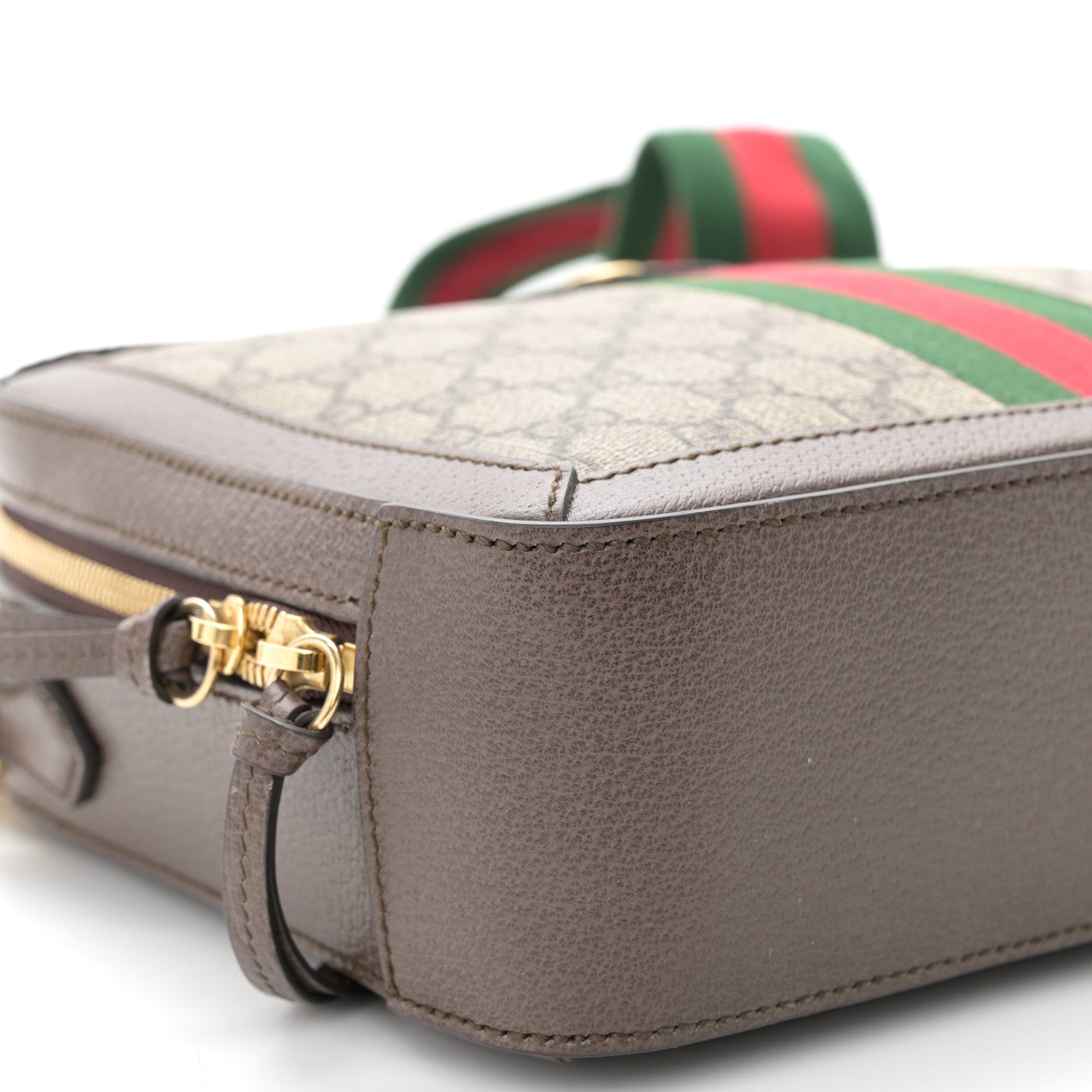 Gucci GG Supreme Monogram Web Small Ophidia Top Handle Shoulder Bag Brown 9 of 11